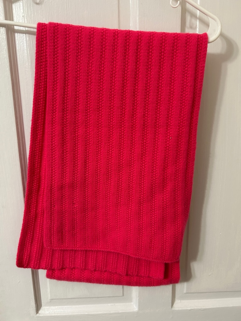 J. Crew Hot Pink Ribbed Cashmere Scarf